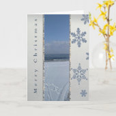 Elegante wintersvlokken kaart (Gele Bloem)