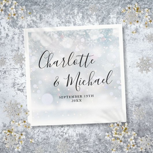 Elegante wintersvlokken Signature Script Servet