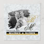 Elegante Wintertrouwfoto / Monogram Aankondiging (Voorkant)