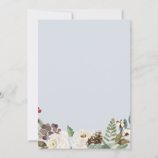 elegante winteruitnodiging voor een bruiloft kaart (Achterkant)