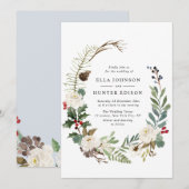 elegante winteruitnodiging voor een bruiloft kaart (Voorkant / Achterkant)