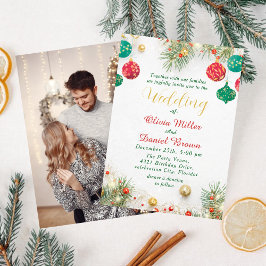 Elegante wintervakantie Kerstmis Bruiloft Kaart