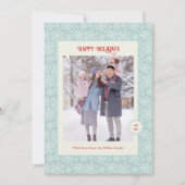 Elegante wintervlokken prettige feestdagen feestdagenkaart (Voorkant)