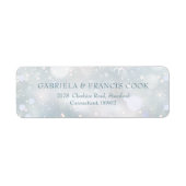 Elegante wintervlokken retouradres etiket (Voorkant)