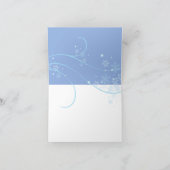 Elegante winterwind en blauwe sneeuwvlok bedankkaart (Binnen)