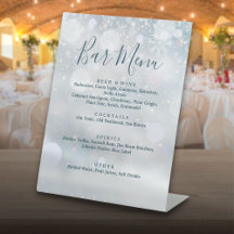 Elegante Winterwonderland Bar Menu