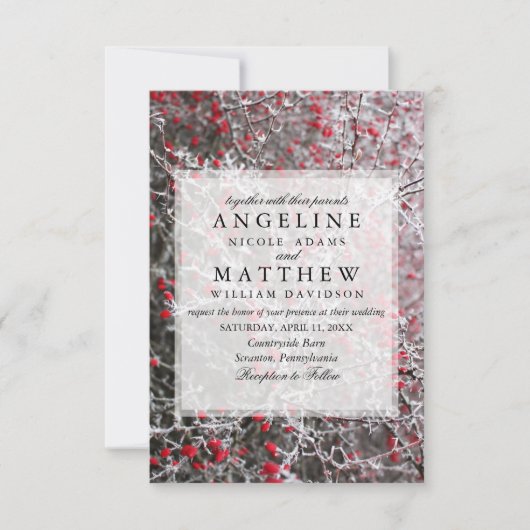 Elegante Winterwonderland Sneeuw sneeuwvlokken bru Kaart (Voorkant)