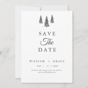 Elegante Winterwonderland Sneeuwvlokken bruiloft Save The Date
