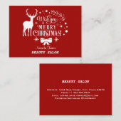 Elegante 'Wish You A MERRY CHRISTMAS' Monogram Visitekaartje (Voorkant / Achterkant)