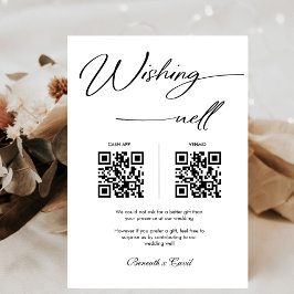 Elegante Wishing Well Huwelijksreis QR Code Bruilo Reclamebord Met Voetstuk