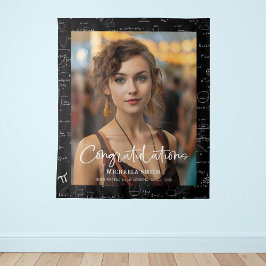Elegante wiskunde felicitaties foto afstuderen wandkleed