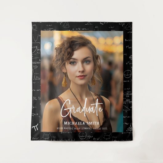 Elegante Wiskunde handgeschreven script foto Afstu Wandkleed (Voorkant)