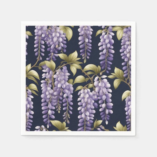 Elegante Wisteria Bloem Servet (Voorkant)