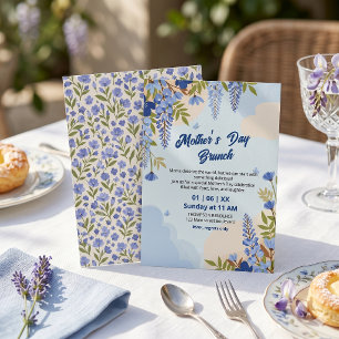 Elegante Wisteria Bloemige Moederdag Brunch  Kaart