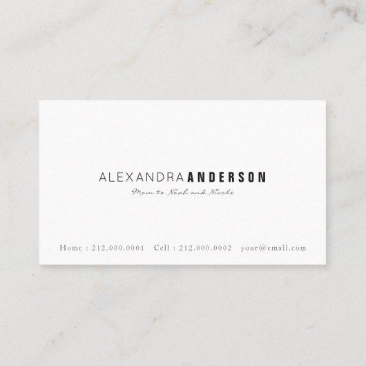 Elegante Wisteria Blush Roze Mama Visitekaartje Contactkaartje (Achterkant)