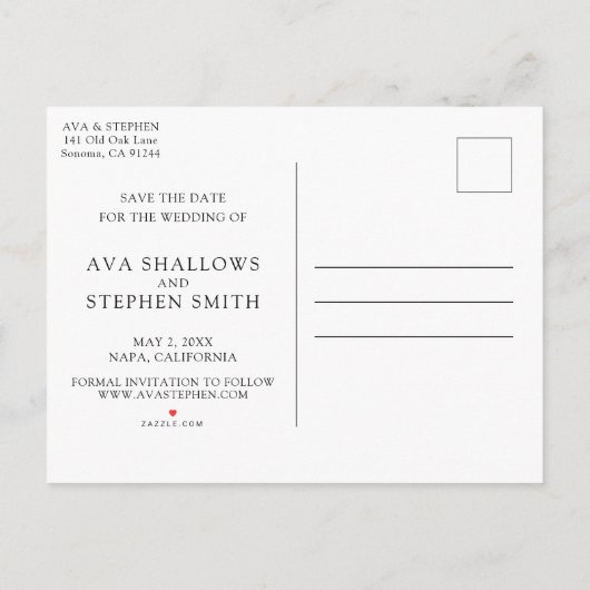 Elegante Wisteria boom Bewaar de datum Aankondigingskaart (Achterkant)