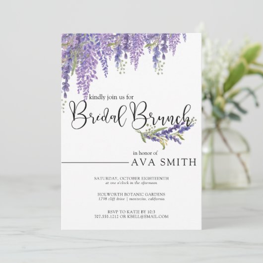 Elegante Wisteria boom bruiloft bruidsmeisjes brun Kaart (Staand voorkant)