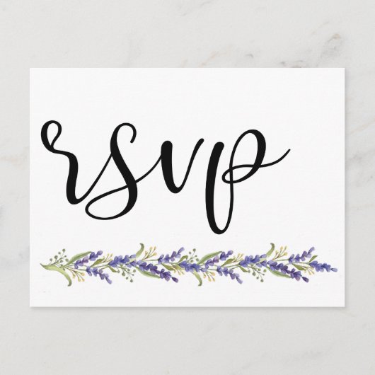 Elegante Wisteria boom minimale bruiloft RSVP Uitnodiging Briefkaart (Voorkant)