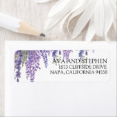 Elegante Wisteria boom Paarse bloemen Etiket (Insitu)