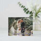 Elegante Wisteria boom Sla de datum op Foto Aankondigingskaart (Staand voorkant)