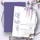 Elegante Wisteria Branch Floral Save the Date Kaar Kaart