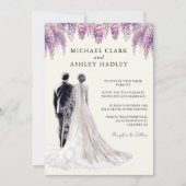 Elegante Wisteria bruidegom bruiloft Kaart