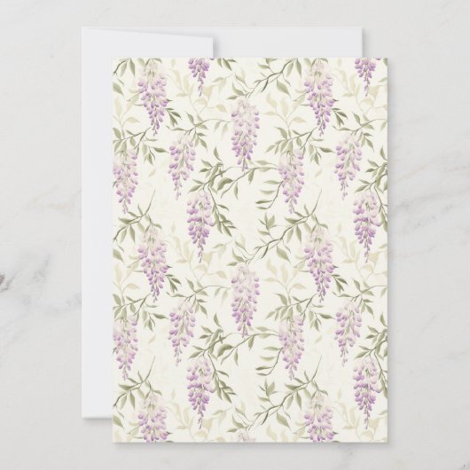 Elegante Wisteria bruidegom bruiloft Kaart (Achterkant)