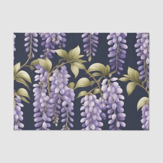 Elegante Wisteria Floral Tissuepapier (Voorkant)