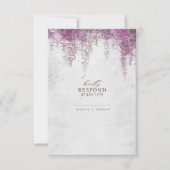 Elegante Wisteria Paarse bruiloft RSVP Kaarten (Voorkant)