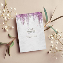 Elegante Wisteria Paarse Trouw RSVP Kaarten