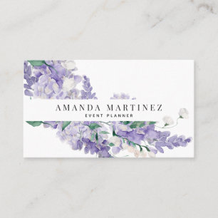 Elegante Wisteria Waterverf Sociale Media Visitekaartje