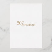 Elegante Wit en Gouden Rand Folie Uitnodiging (Achterkant)