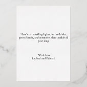 Elegante wit en rosegoud folie feestdagenkaart (Achterkant)