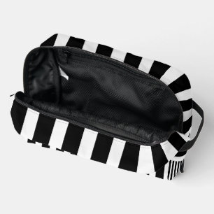 Elegante wit en zwart gestreepte Dopp Kit voor Sto Toilettasje
