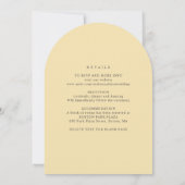 Elegante Wit Geel Gouden Bloemen Details Huwelijk Kaart (Achterkant)