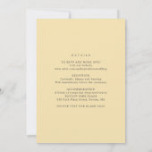 Elegante Wit Geel Gouden Bloemen Details Huwelijk Kaart (Achterkant)