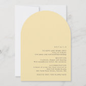 Elegante Wit Geel Gouden Bloemen Details Huwelijk Kaart (Achterkant)