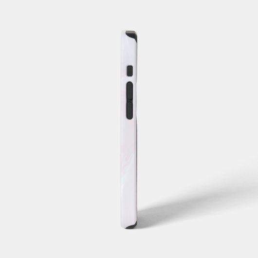 Elegante wit gemarmerde textuur iPhone hoesje (Linkerkant)