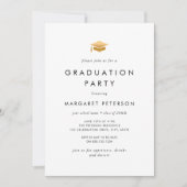 Elegante Wit Goud Afstudeerder Pet Chic Graduation Kaart (Voorkant)