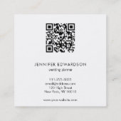 Elegante wit goud marmer QR code professional Vierkante Visitekaartje (Achterkant)
