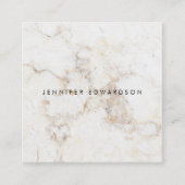 Elegante wit goud marmer QR code professional Vierkante Visitekaartje (Voorkant)
