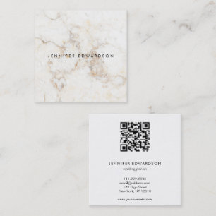 Elegante wit goud marmer QR code professional Vierkante Visitekaartje