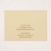 Elegante Wit Gouden Bloem Ketting Display Kaart (Achterkant)