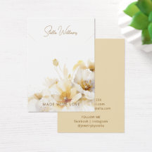 Elegante Wit Gouden Bloem Ketting Display Kaart