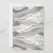 Elegante wit gouden marmeren agaat geode bruiloft kaart (Achterkant)