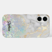 Elegante wit gouden marmeren glitter uniek Case-Mate iPhone case (Achterkant (horizontaal))