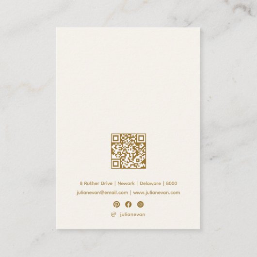 Elegante Wit Gouden Sieraden Oorbel Display Visitekaartje (Achterkant)