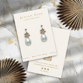 Elegante Wit Gouden Sieraden Oorbel Display Visitekaartje