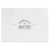 Elegante wit & marineblauw vrijgezellenfeest cadea groot cadeauzakje (Voorkant)