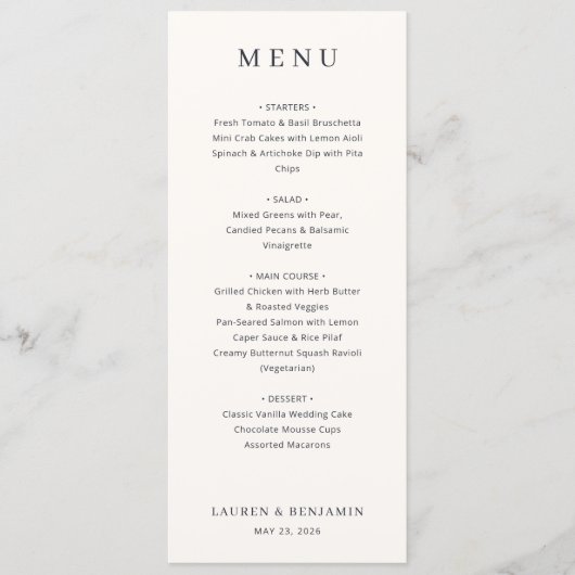 Elegante wit menu sjabloon (Voorkant)
